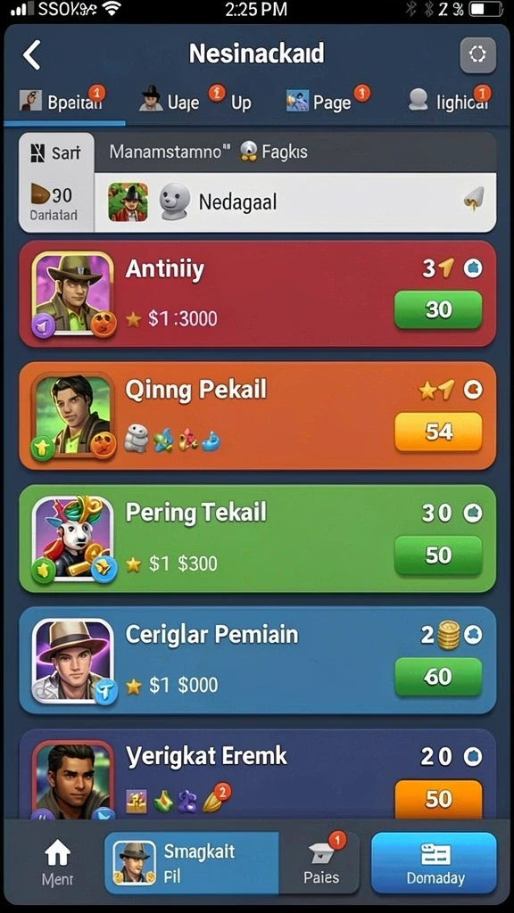 gim777 - Screenshot menunjukkan fitur interaksi sosial antar pemain.