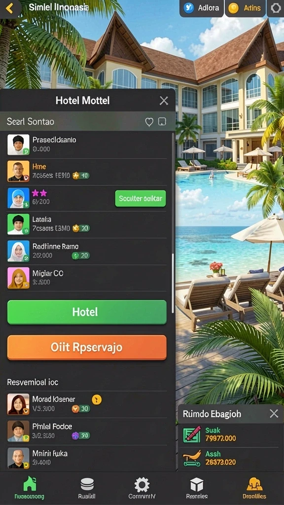 titan777 - Screenshot menampilkan papan peringkat dan hadiah yang bisa didapat.